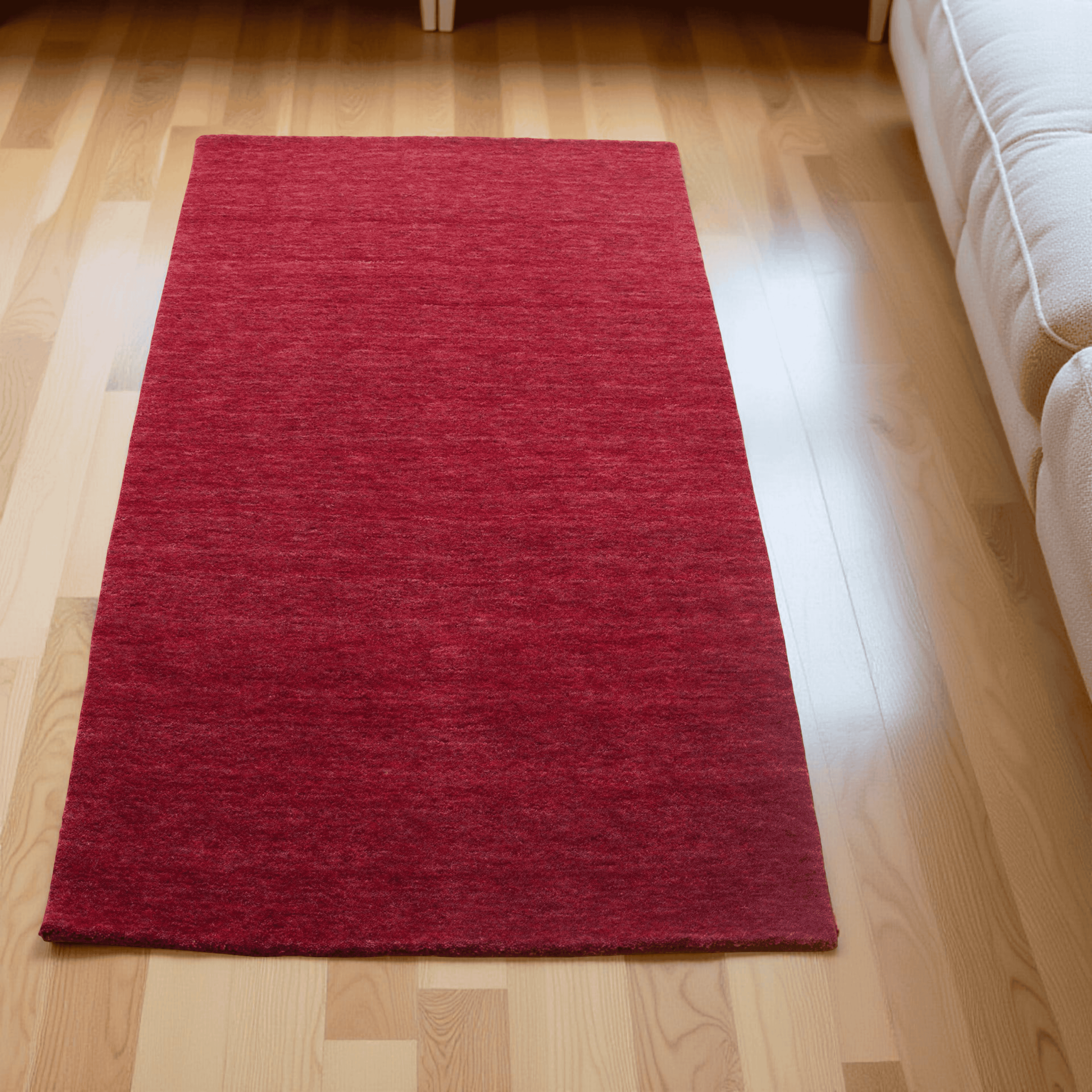 Bright Maroon Handloom Rug