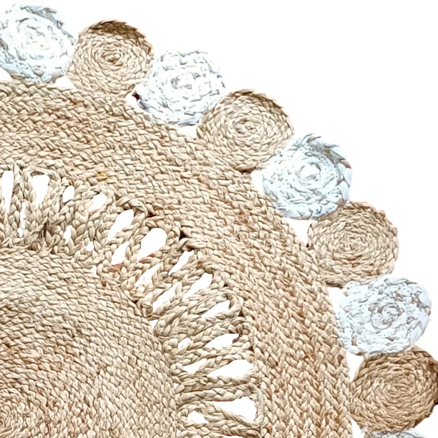 Braided Cotton Natural Jute Rug for Living Spaces Rustic Area Rug