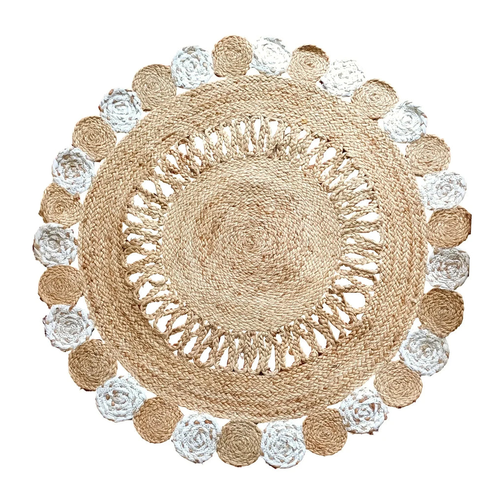 Braided Cotton Natural Jute Rug for Living Spaces Rustic Area Rug