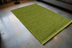 Green Chain Pattern Flat Weave Rug