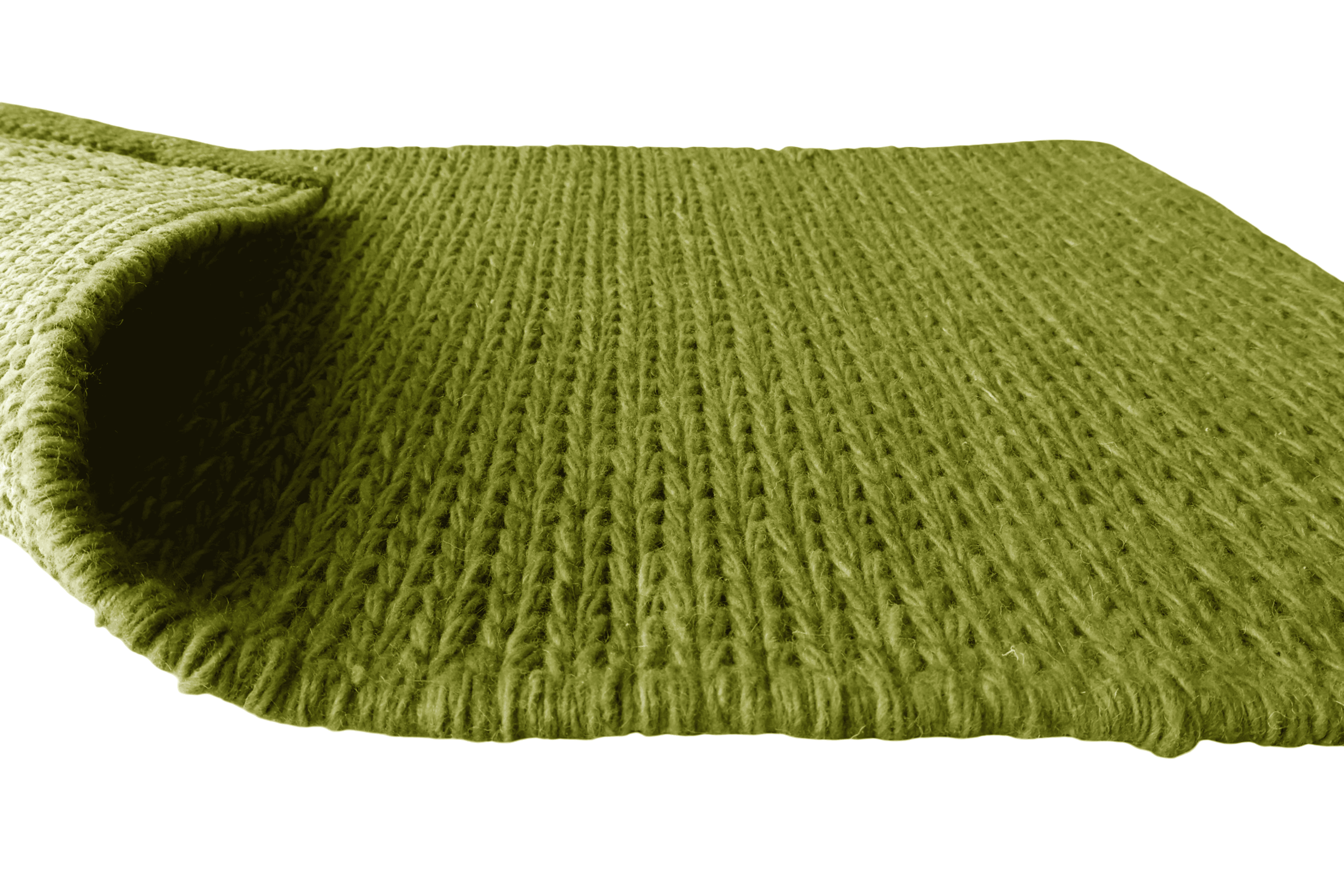 Green Chain Pattern Flat Weave Rug