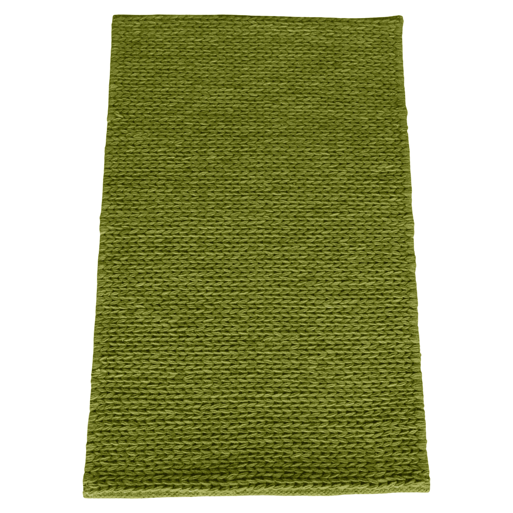 Green Chain Pattern Flat Weave Rug