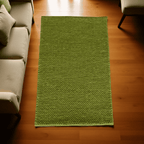 Green Chain Pattern Flat Weave Rug