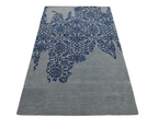 Blue Grey Floral Hand tufted Rug