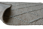 Light Sand Diamond Pattern Flat Weave Rug