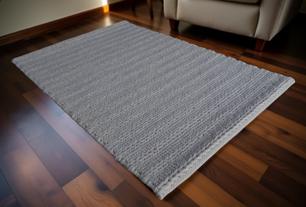 Lavender With Chain Pattern Flat Weave Rug