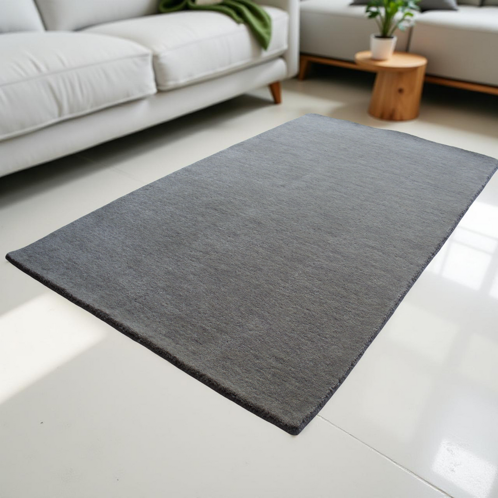 Natural Grey Handloom Woollen Rug