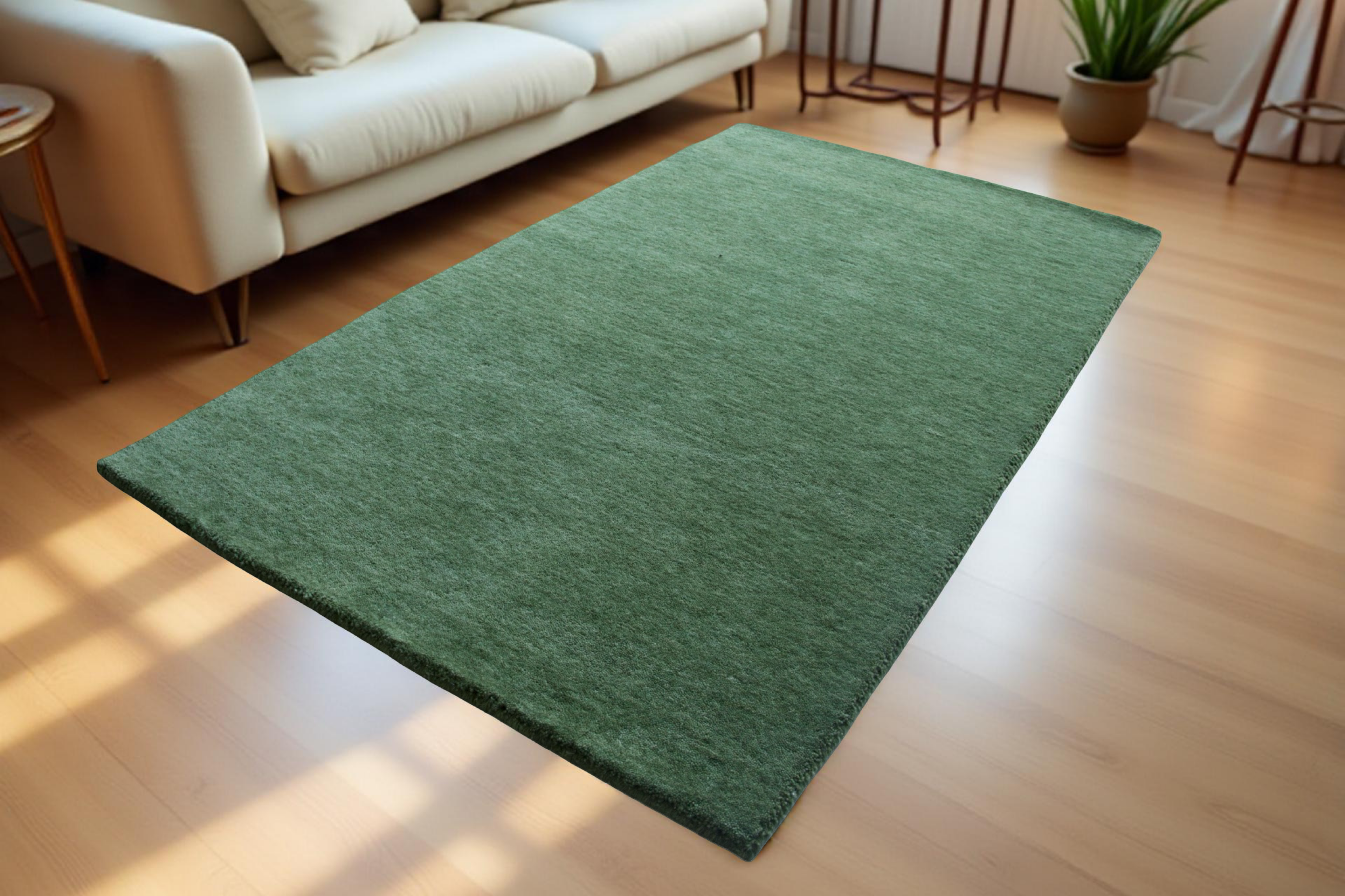 0live Green Handloom Rug