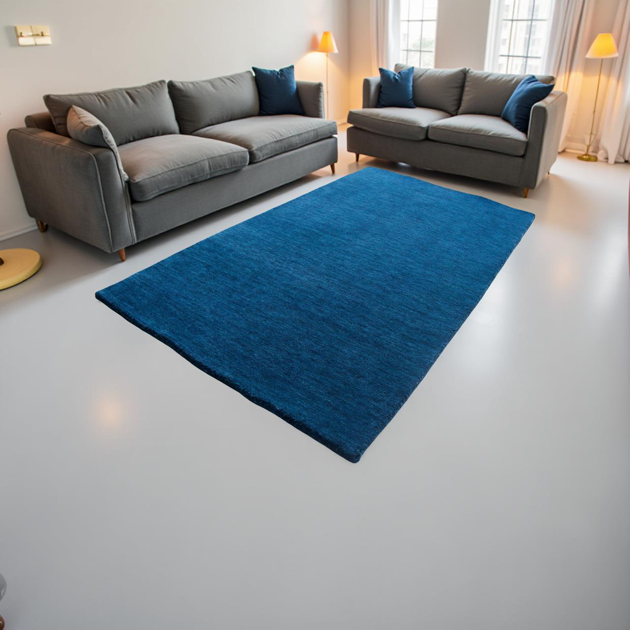 Royal Blue Handloom Rug