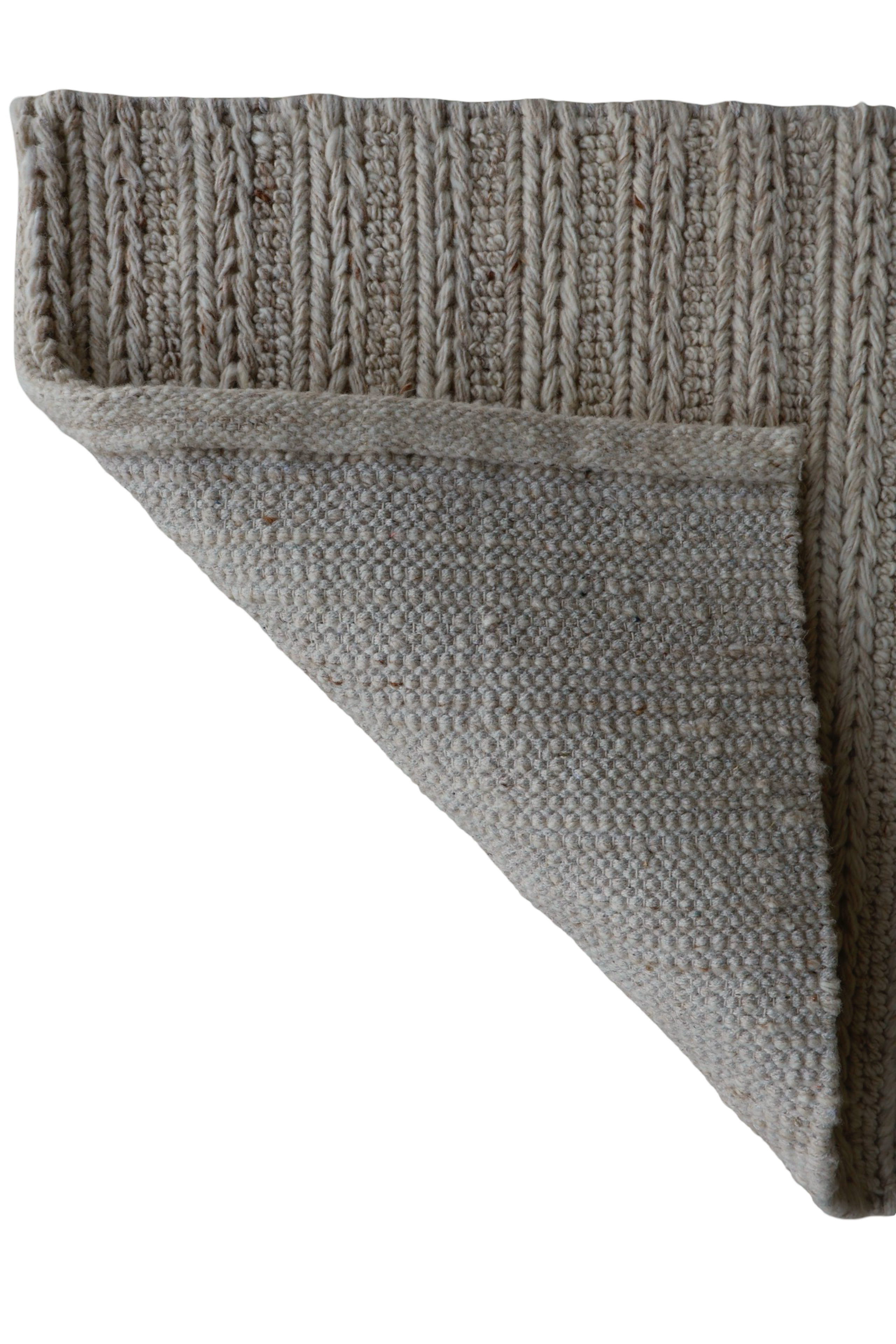 Sand With Chain Pattern Flat Weave Rug