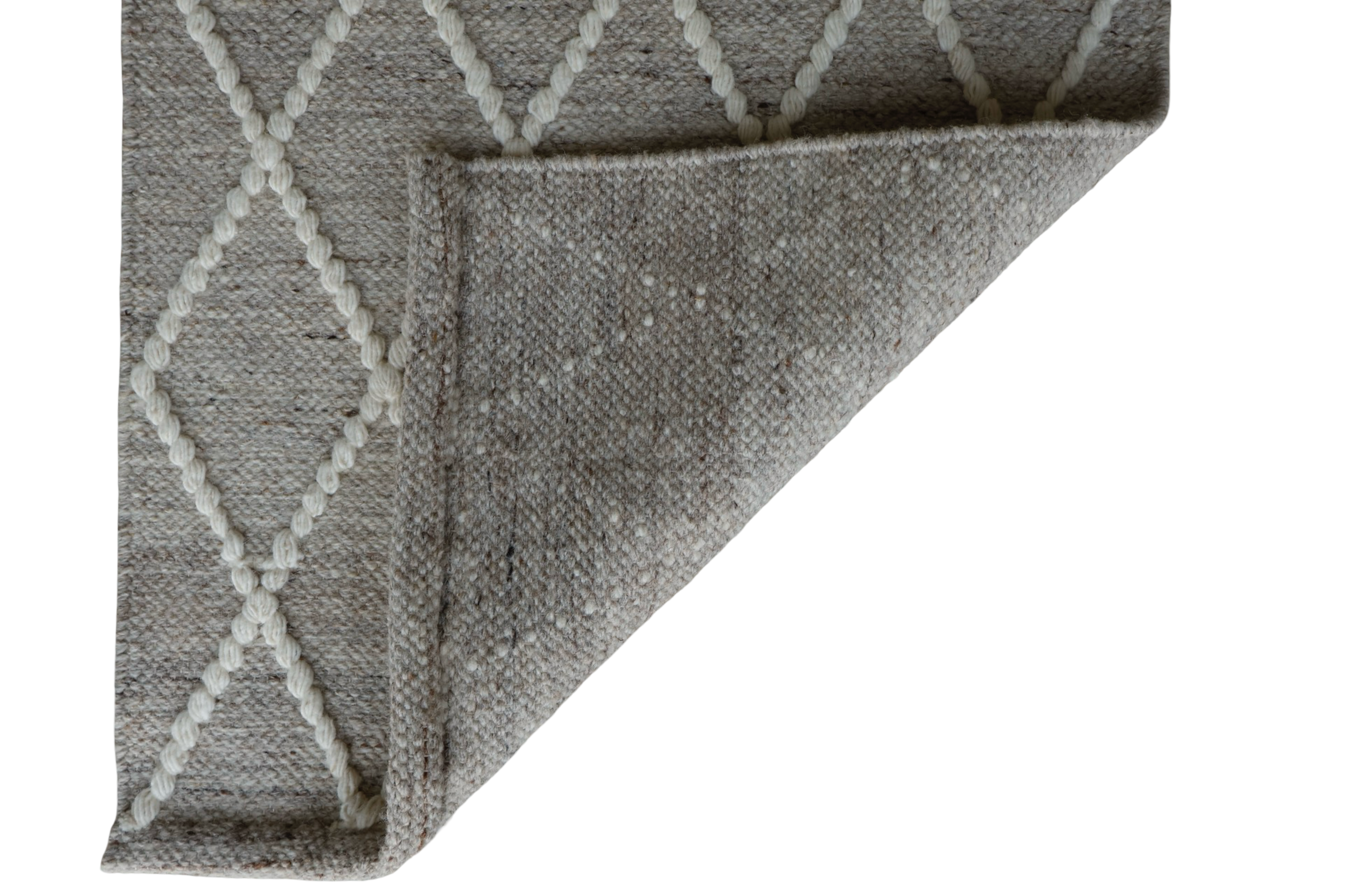 Sand Diamond Pattern Flat Weave Rug