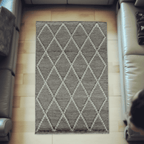 Sand Diamond Pattern Flat Weave Rug