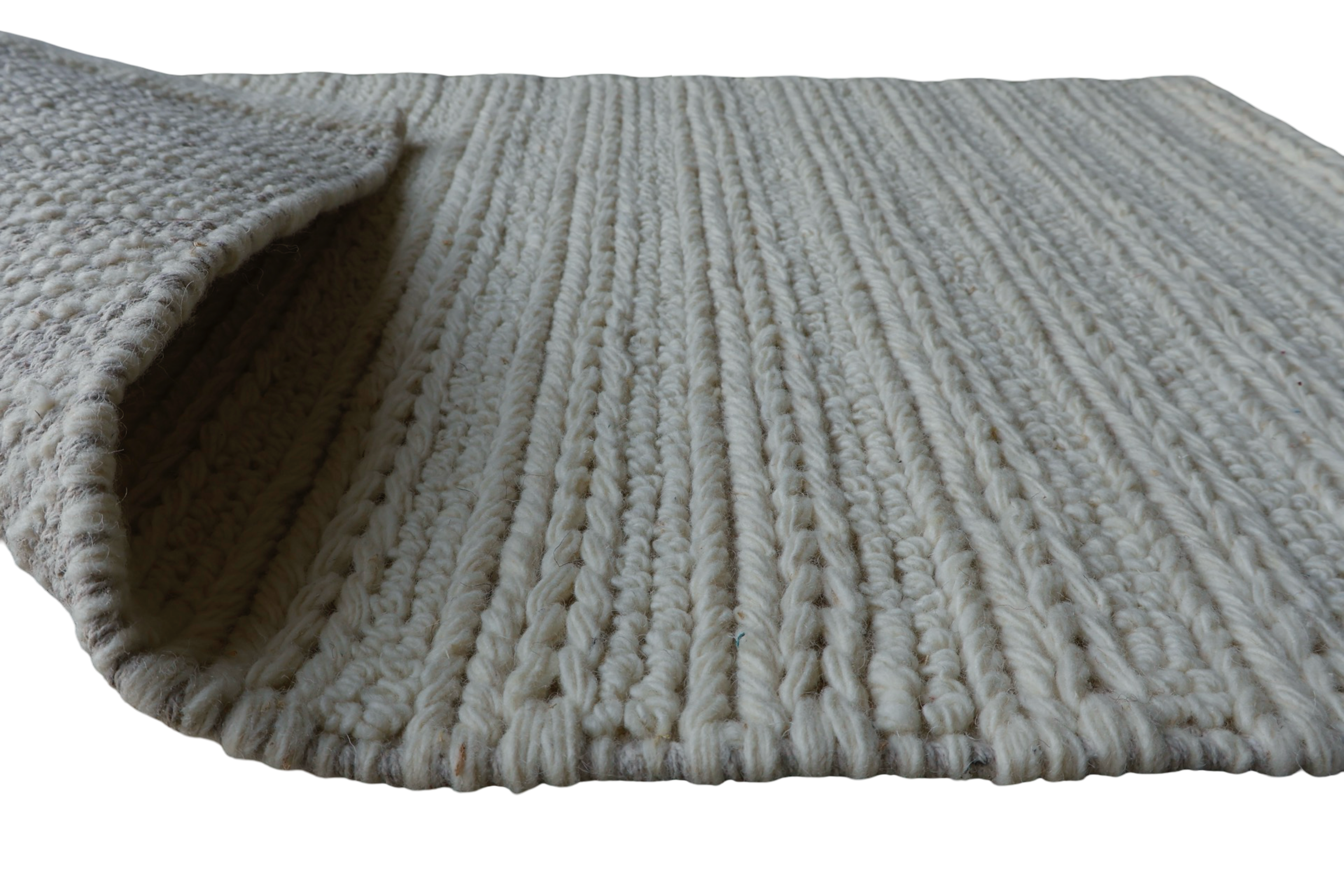 White With Chain Pattern Flat Weave Rug