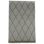 White Flat Weave Withe Sand Diamond Pattern Rug