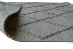 White Flat Weave Withe Sand Diamond Pattern Rug