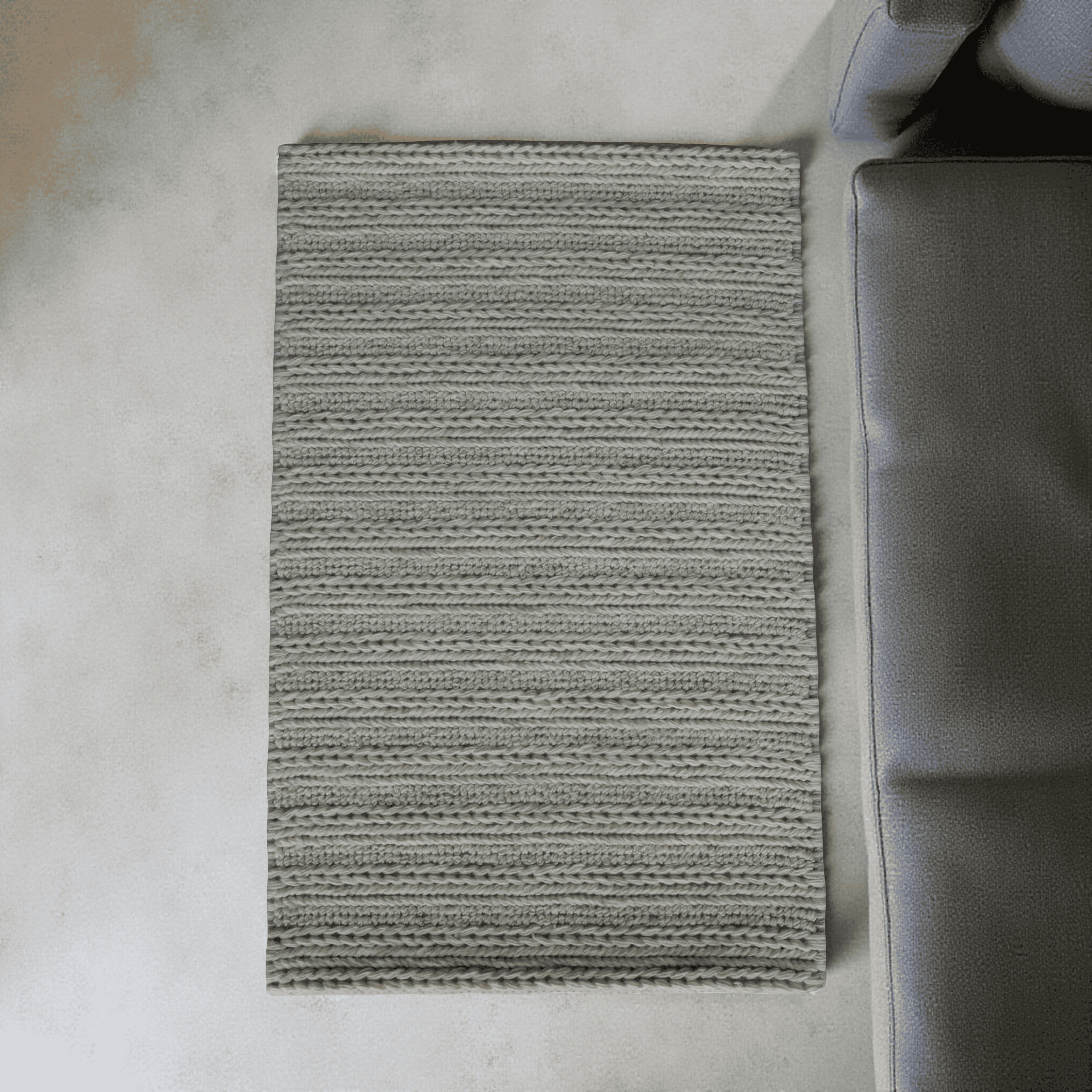 White With Chain Pattern Flat Weave Rug