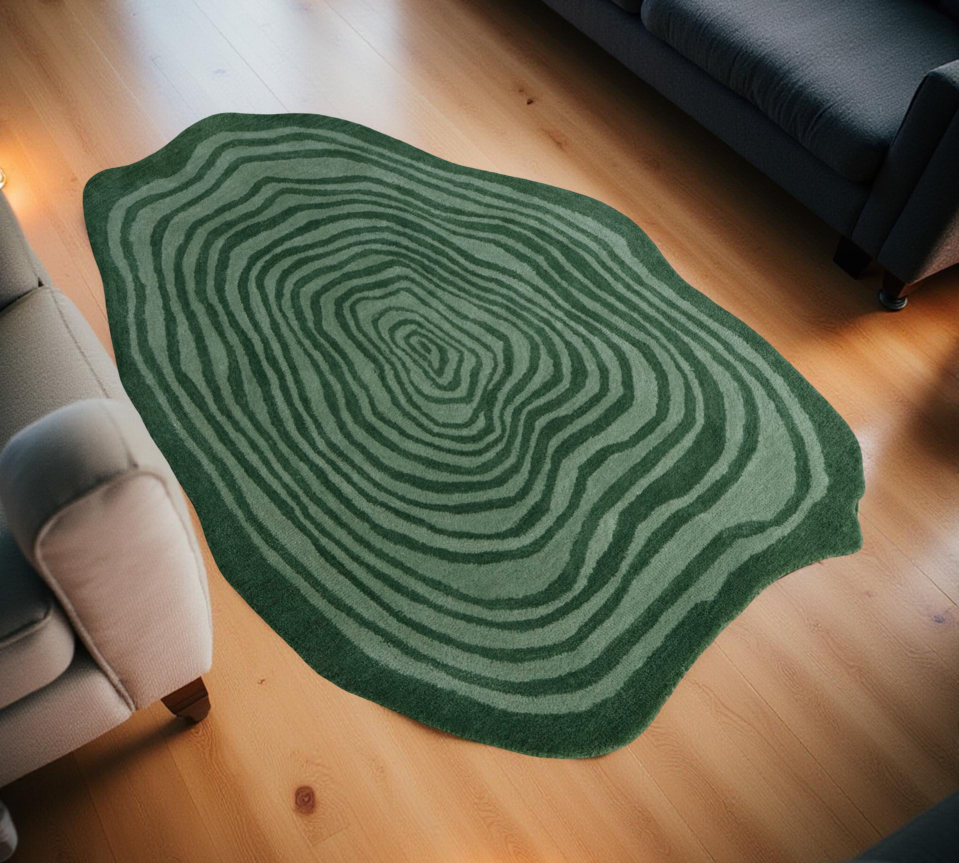 Green Forest Handtufted Rug