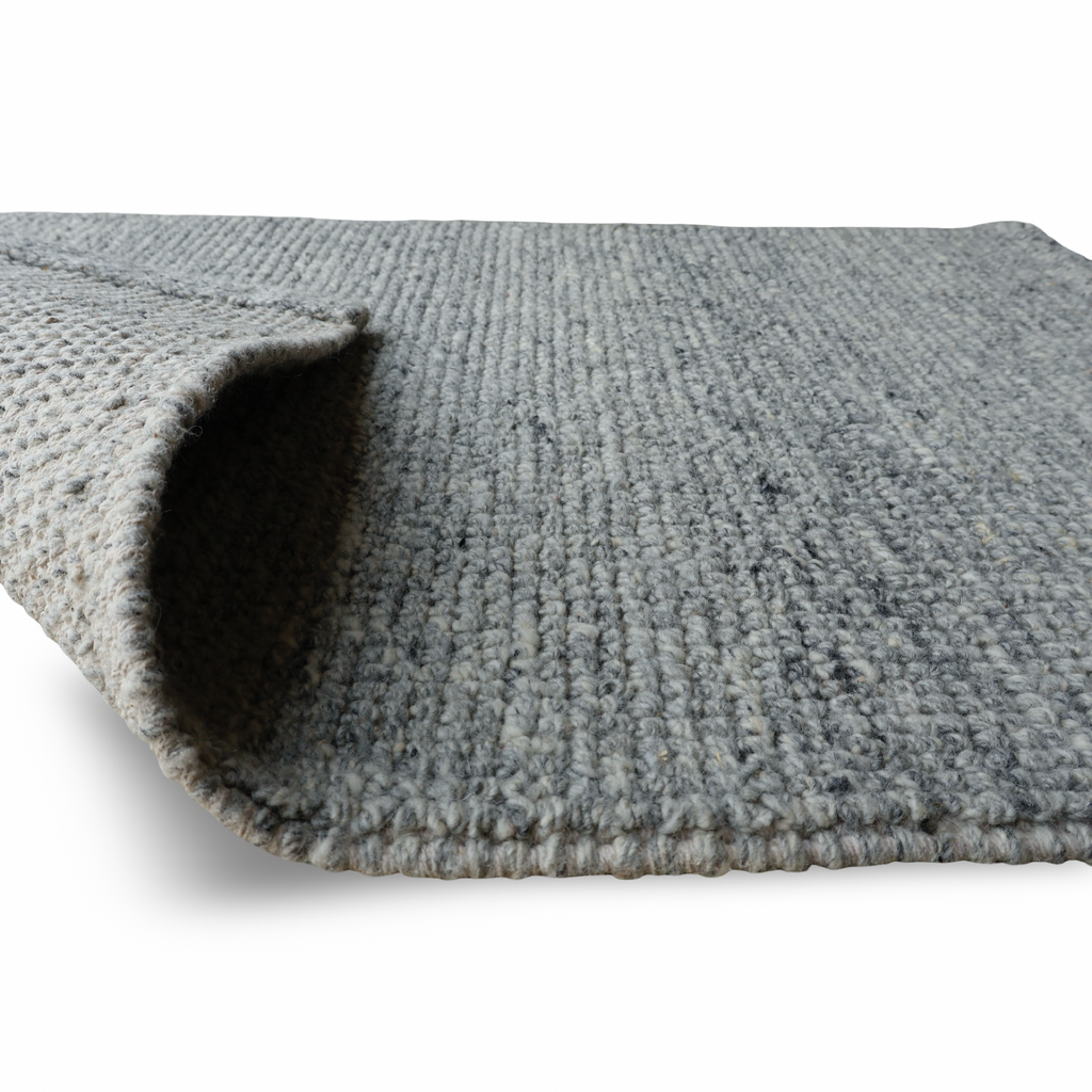 Grey Flat Weave Rug With Unique Texture On The Surface