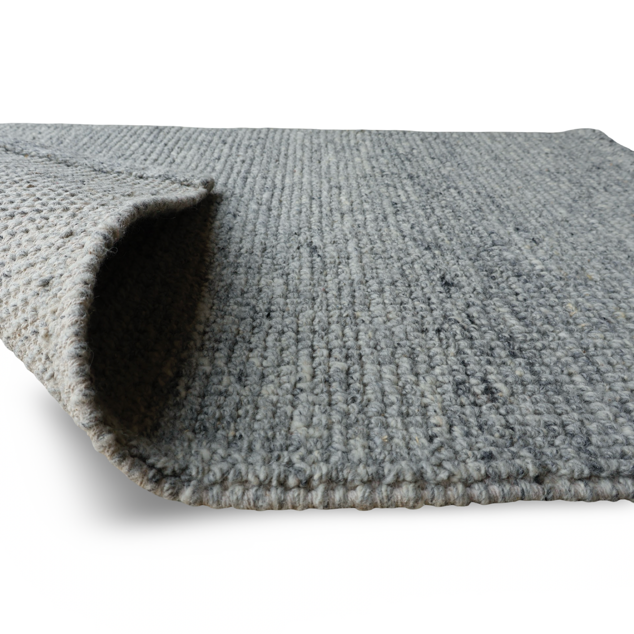 Grey Flat Weave Rug With Unique Texture On The Surface