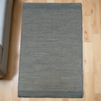 Space Grey Honeycomb Pattern Flat Weave Rug