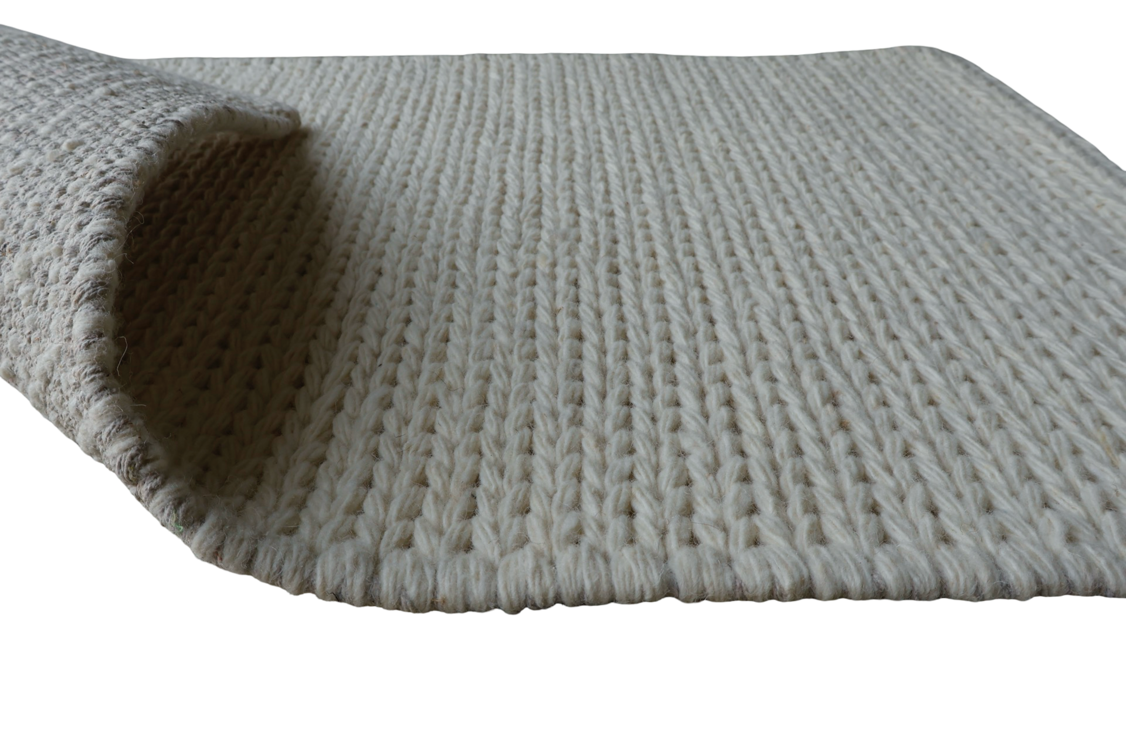 White With Chain Pattern Flat Weave Rug