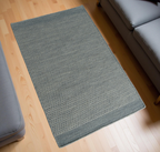 Space Grey Honeycomb Pattern Flat Weave Rug