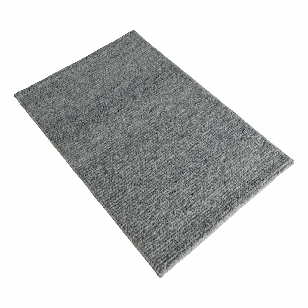 Grey Flat Weave Rug With Unique Texture On The Surface