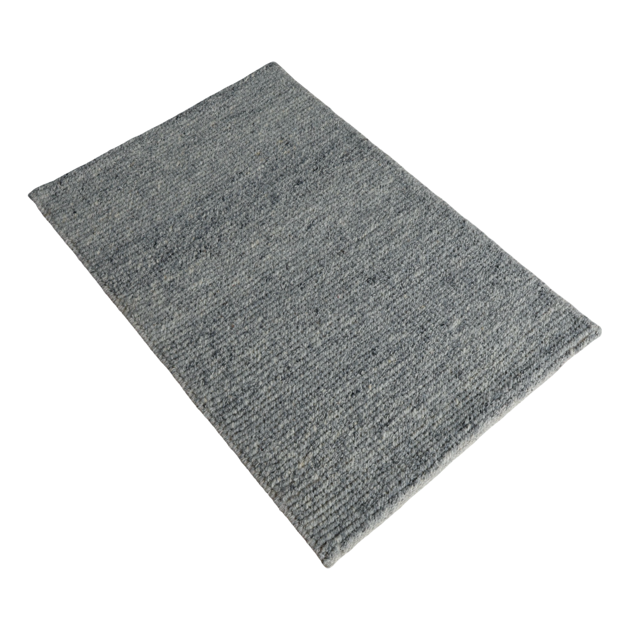 Grey Flat Weave Rug With Unique Texture On The Surface