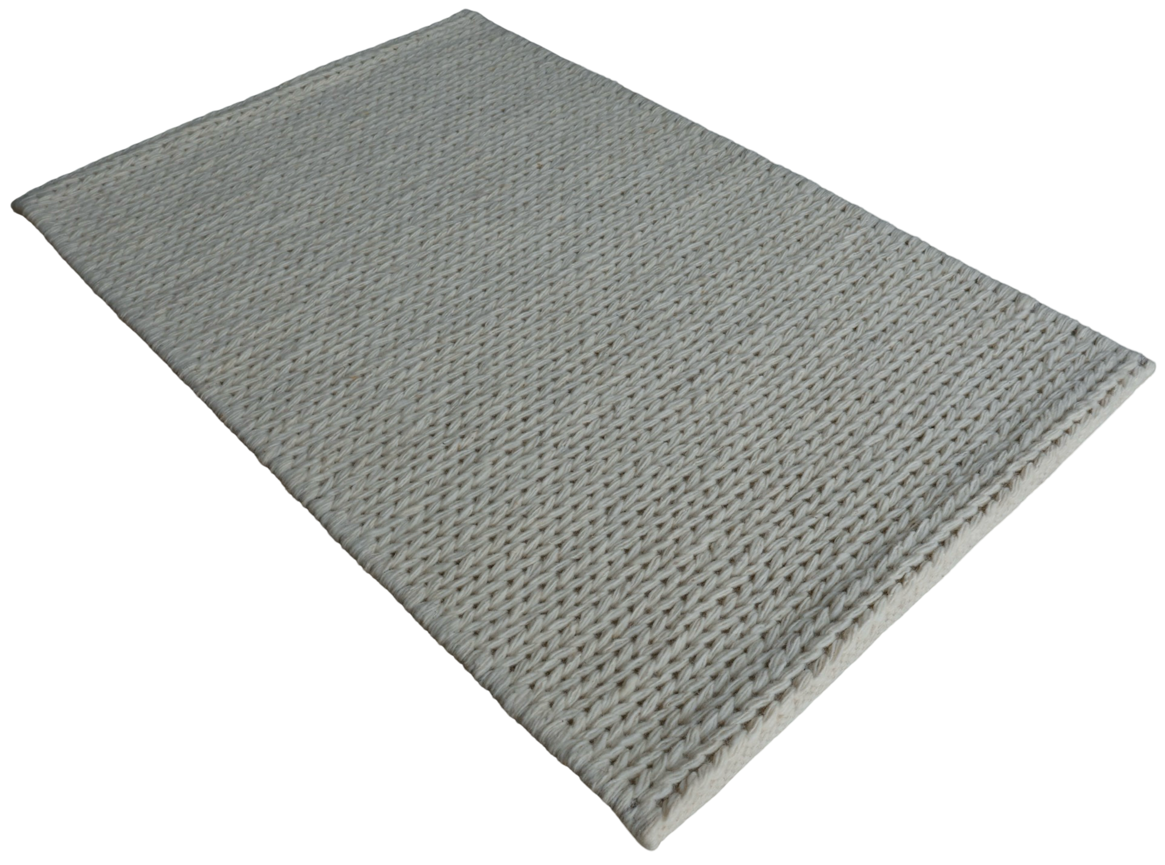 White With Chain Pattern Flat Weave Rug