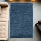 Blue Chain Pattern Flat Weave Rug