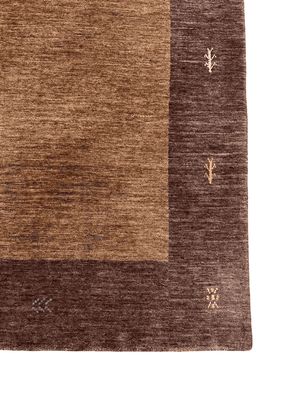 Beige and Brown Colour Blocked Handloom Rug
