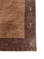 Beige and Brown Colour Blocked Handloom Rug
