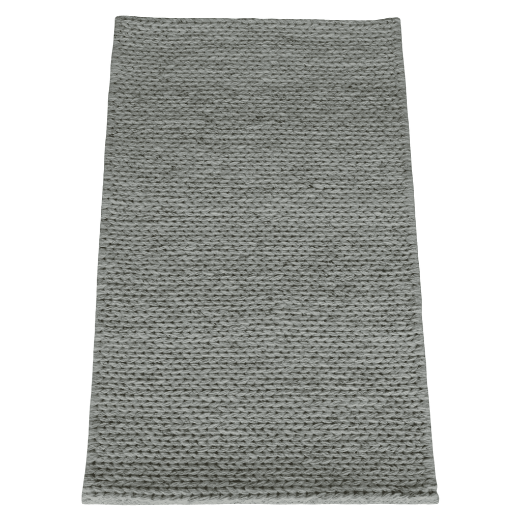 Silver With Chain Pattern Flat Weave Rug