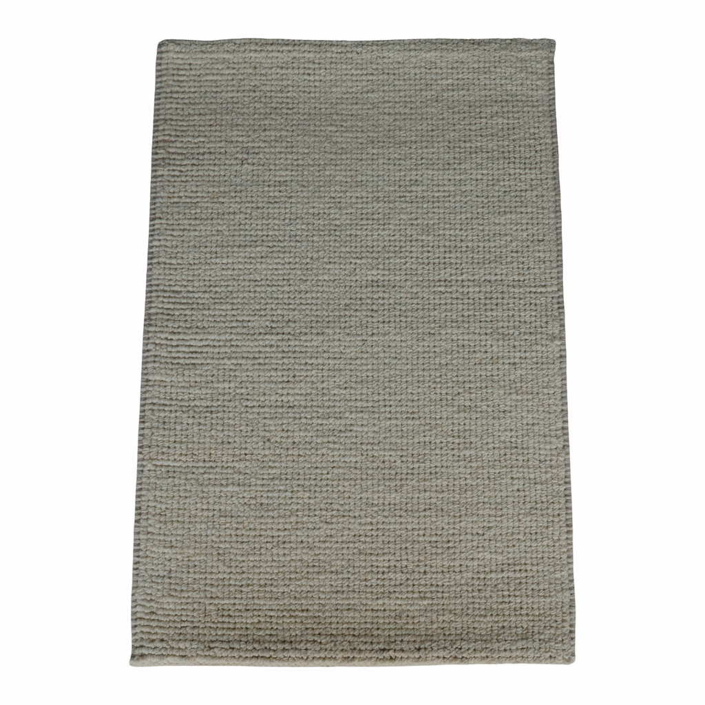 White Flat Weave Rug With Unique Texture On The Surface