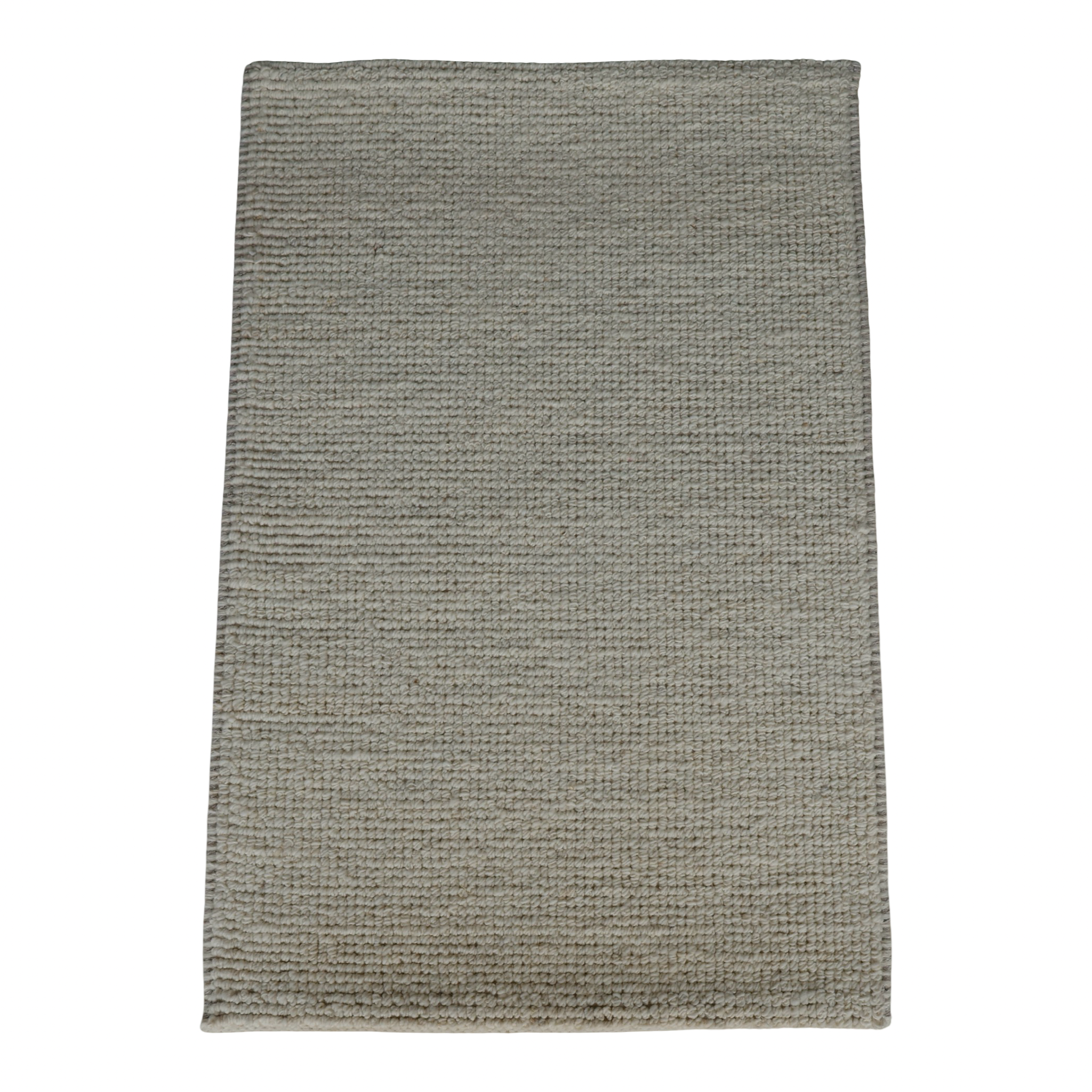 White Flat Weave Rug With Unique Texture On The Surface