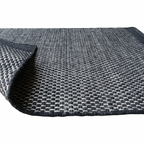 Charcoal Honeycomb Pattern Flat Weave Rug