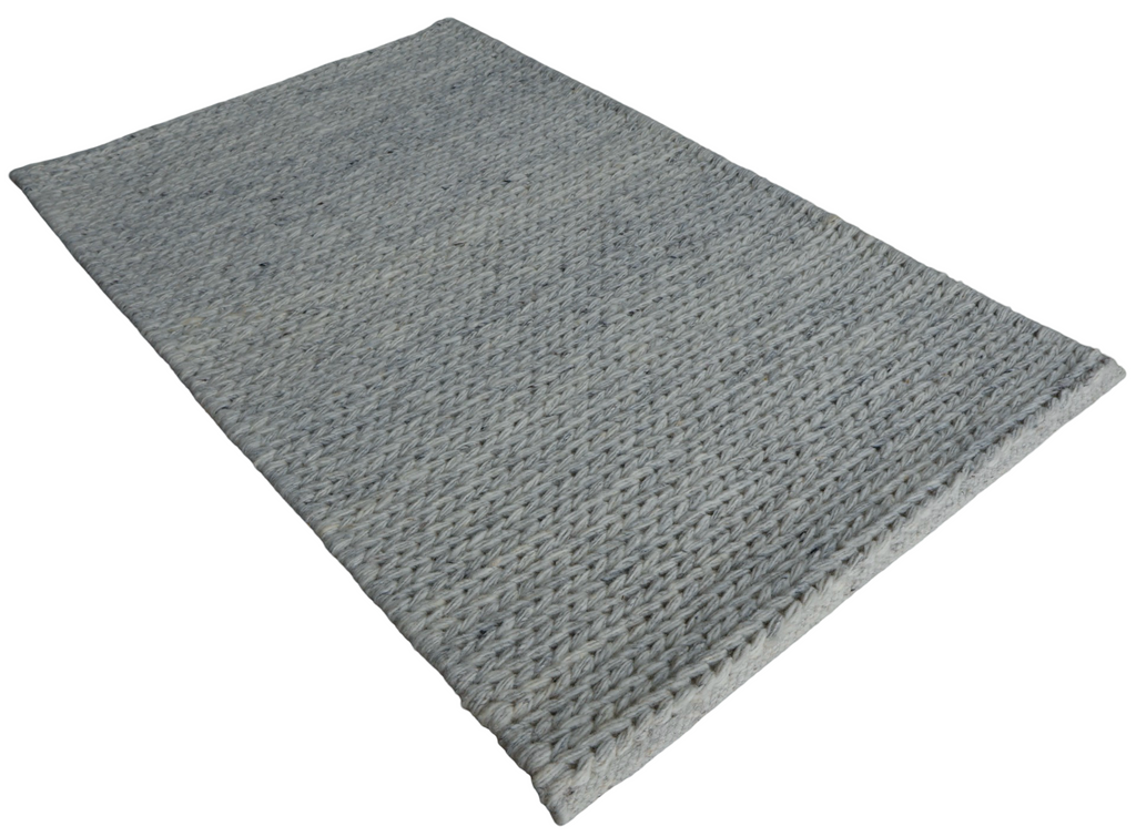Silver With Chain Pattern Flat Weave Rug