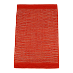 Red Orange Honeycomb Pattern Flat Weave Rug