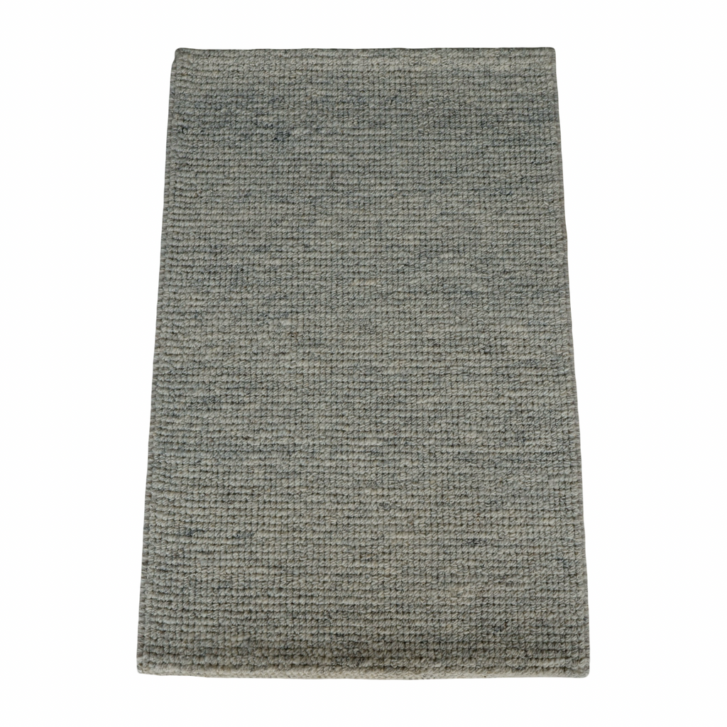 Silver Flat Weave Rug With Unique Texture On The Surface