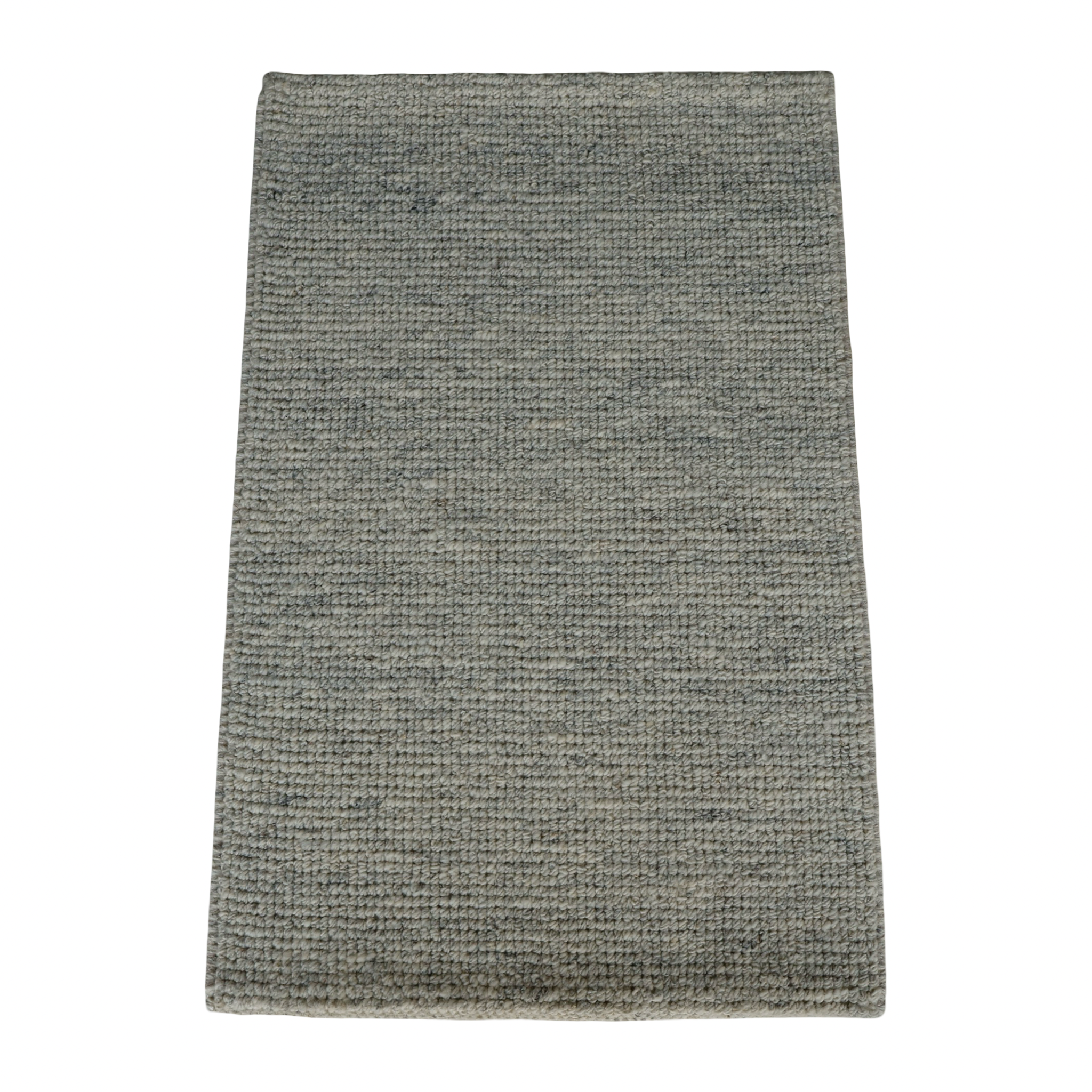 Silver Flat Weave Rug With Unique Texture On The Surface