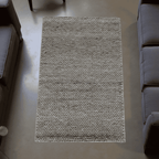 Sand With Chain Pattern Flat Weave Rug