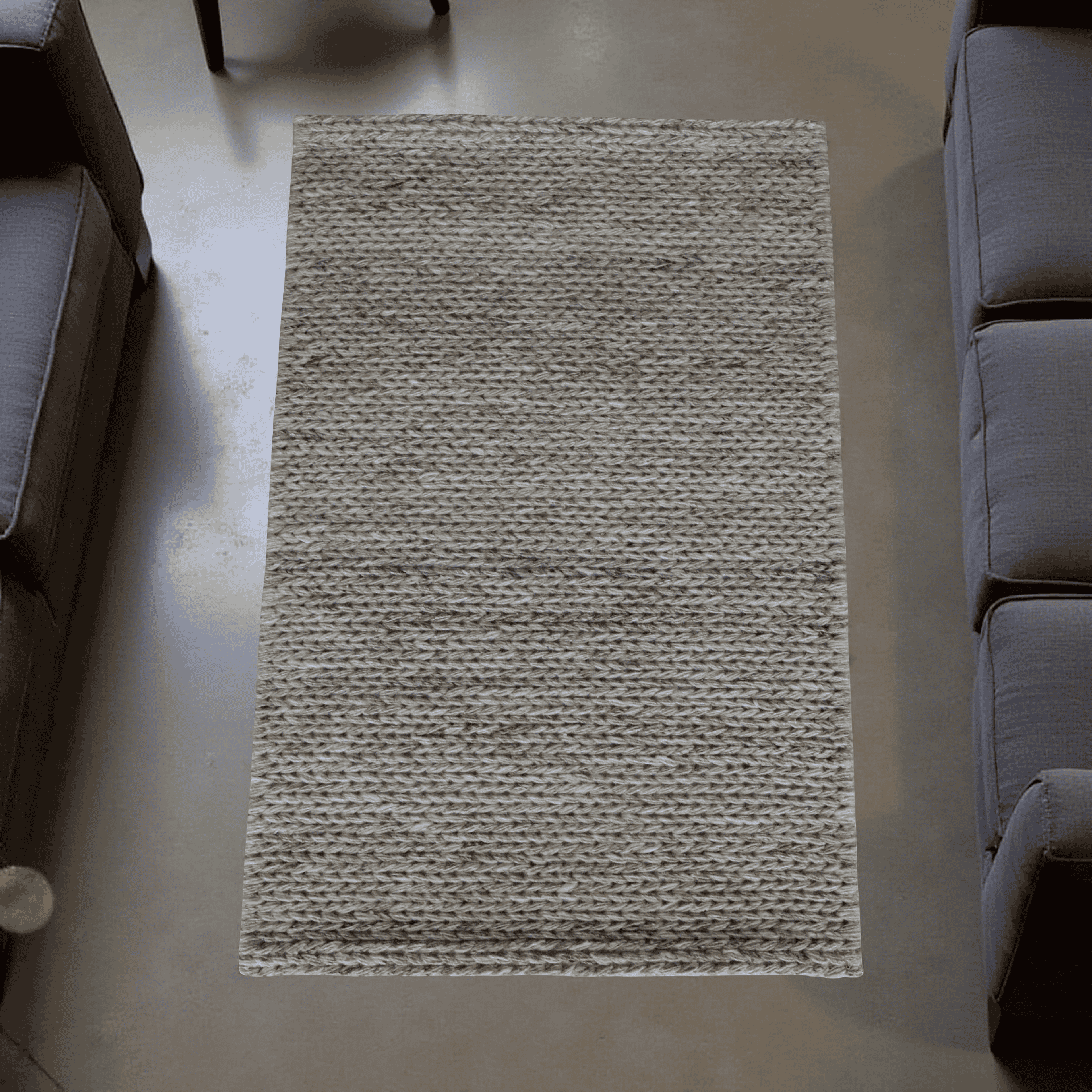 Sand With Chain Pattern Flat Weave Rug