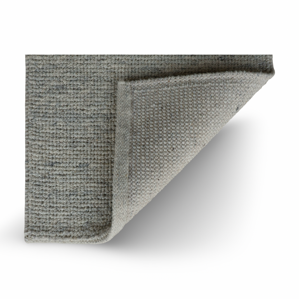 Silver Flat Weave Rug With Unique Texture On The Surface