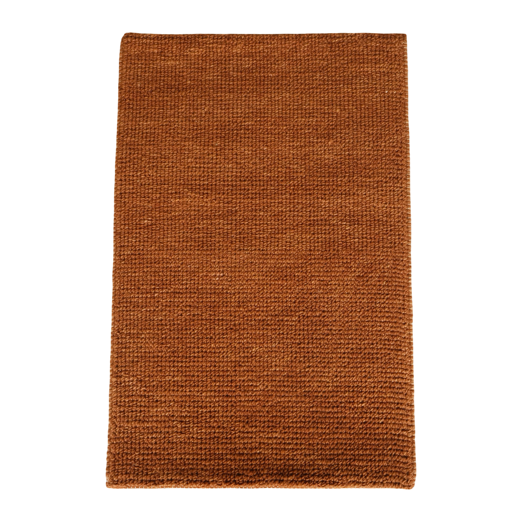 Orange Flat Weave Rug With Unique Texture On The Surface