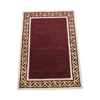 Red And Gold Greek Border Hand Tufted Rug