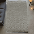White With Chain Pattern Flat Weave Rug
