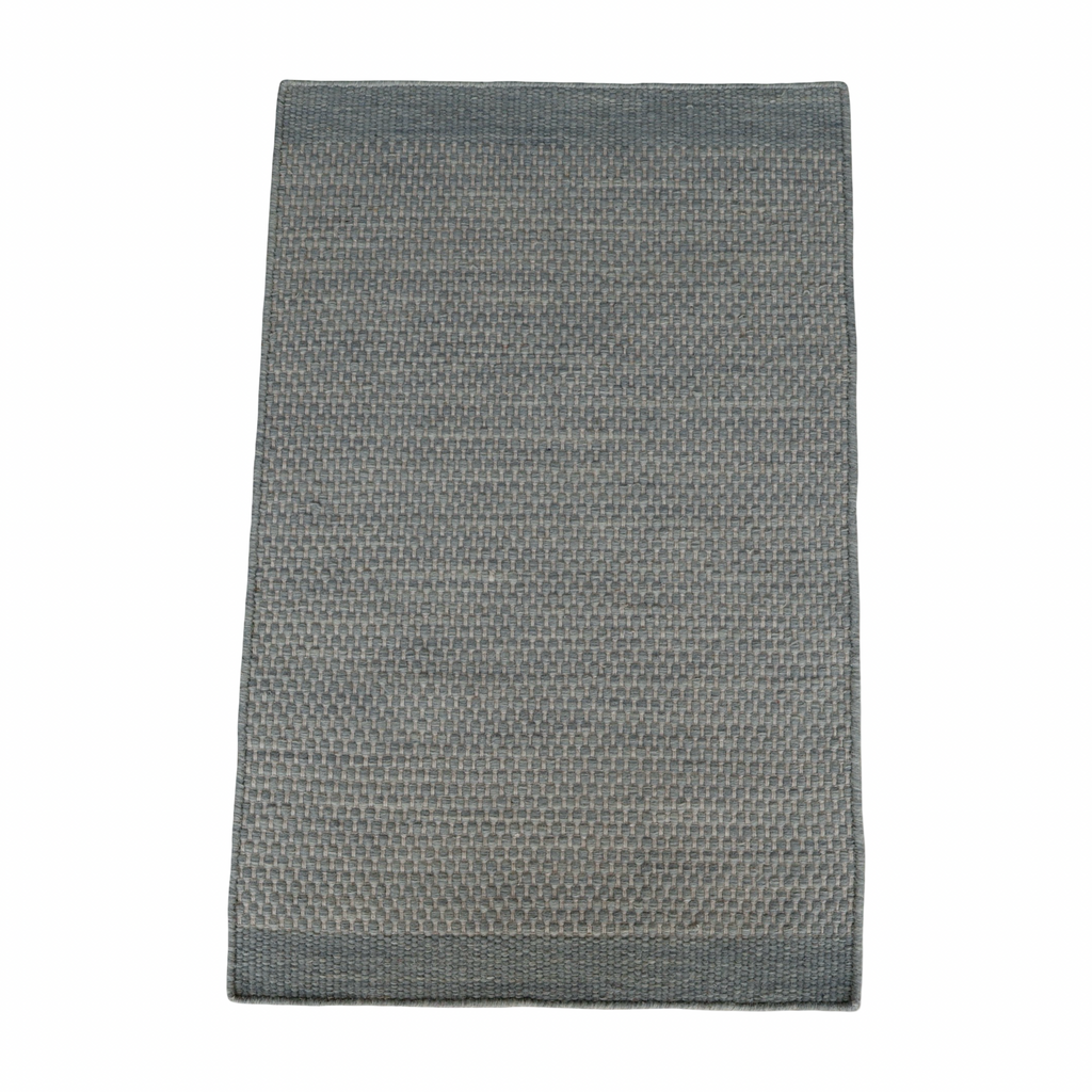 Space Grey Honeycomb Pattern Flat Weave Rug