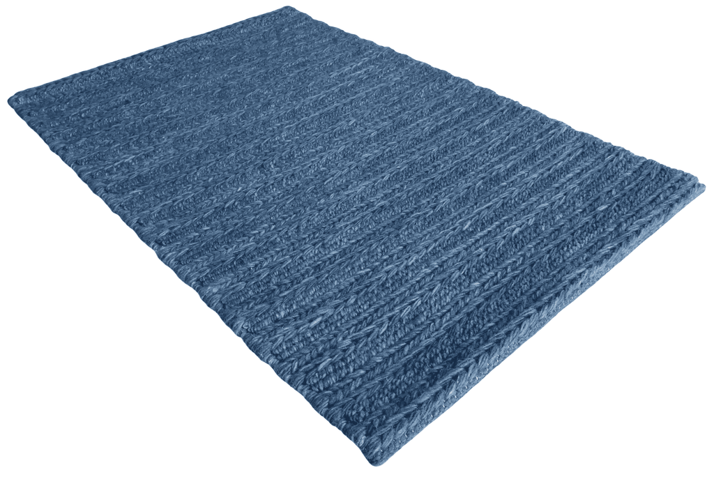 Blue Chain Pattern Flat Weave Rug