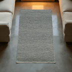 Silver With Chain Pattern Flat Weave Rug