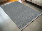 Silver With Chain Pattern Flat Weave Rug